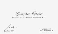 Biglietto da visita Giuseppe Tupone